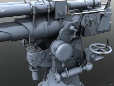 Howitzer 120-15 OTO 1933 Low-poly 3D model
