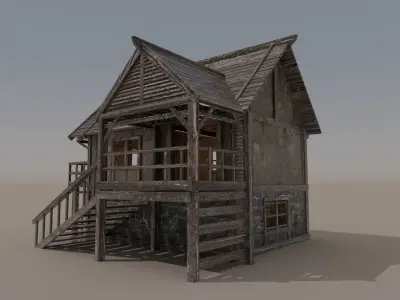 Horor House Low-poly 3D model