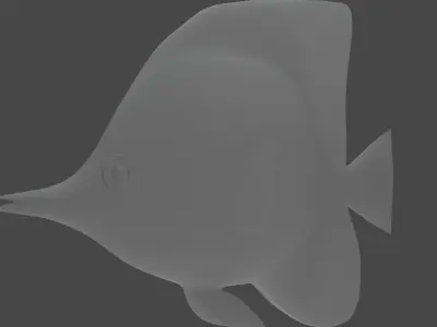Butterfly Fish Low-poly 3D model