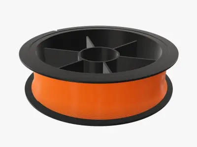 Fishing line with single spool 02 3D model