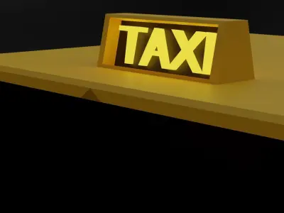 taxi car Low-poly 3D model