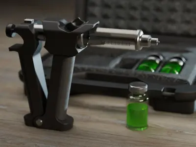 serum injection kit Low-poly 3D model