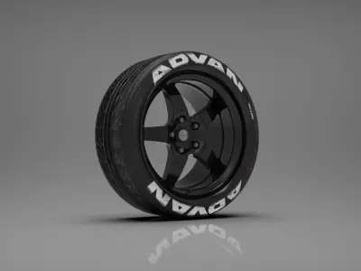 7Twenty Style 49 Rims and Tyres  Low-poly 3D model