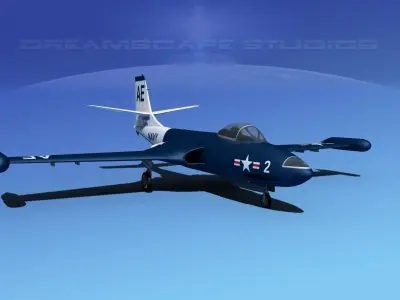 McDonnell F2H-2 Banshee V05 3D model
