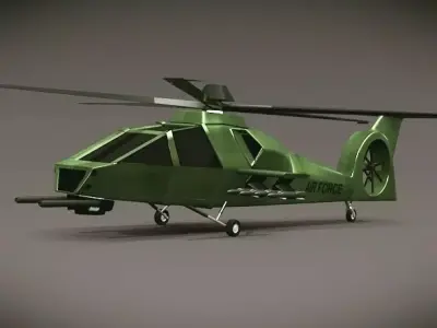 Army helicopter concept Low-poly 3D model