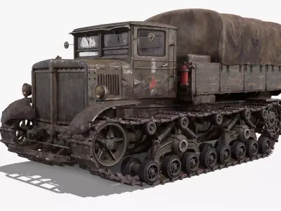 Military Truck USSR Low-poly 3D model