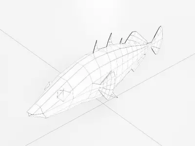 Stickleback fish low poly 3d model  Low-poly 3D model