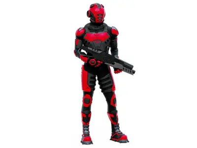 MECHA SOLDIER-L  Rigged for Unreal Engine - Unity - MIXAMO 3D model