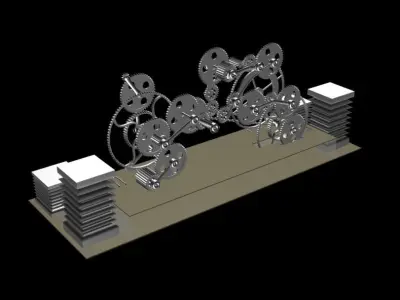 3d Gear clock tower 3D model