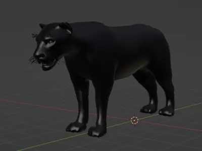 Black Panther Free low-poly 3D model