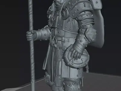 Bull-Human Warrior STL DnD Tabletop Miniature 3D Print 3D print model