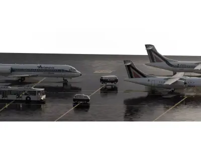 ATR42 ATR72 and FOKKER F70 3D model