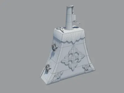 16th century gun powder flask version 1 Low-poly 3D model