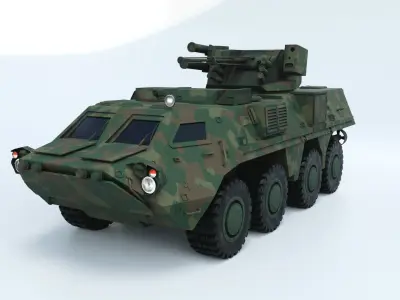BTR 4E Low poly HQ Low-poly 3D model