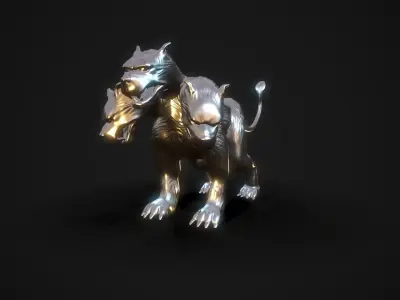 Cerberus 3D print model silver lion Free 3D print model