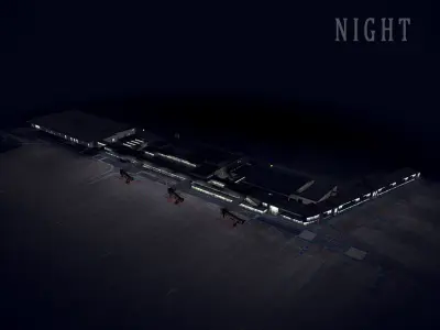 Airport Terminal Schonefeld EDDB Low-poly 3D model