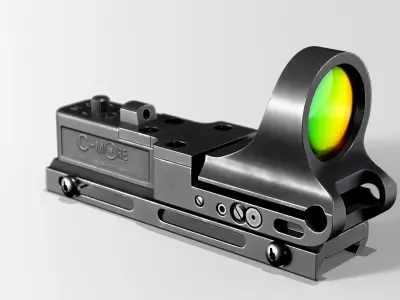 C-More Red Dot Sight Low-poly 3D model