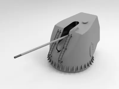 OTO Melara Naval gun 127mm 3D print model