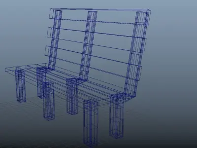 Bench Low Poly wooden Free 3D model