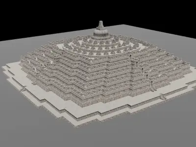 Borobudur 3D Model Low-poly 3D model