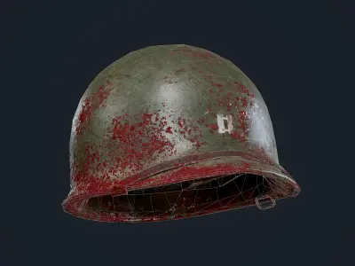 WW2 American Soldier Military Helmet Game Ready Low-poly 3D model