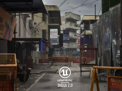 Indian Street Unreal Engine Low-poly 3D model