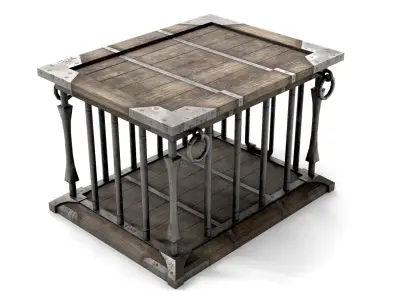 Ancient Wooden Cage Low-poly 3D model