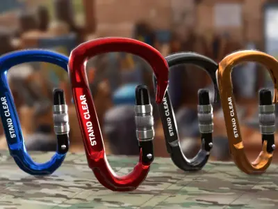 carabiner mosqueton multi COLORS Low-poly 3D model