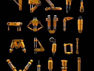 Subdivision-Ready Mechanical Details Kit-Bash 3D model