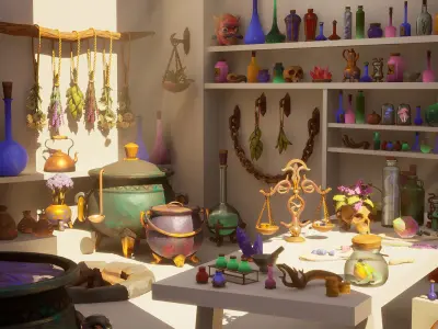 Potion Props Pack Low-poly 3D model