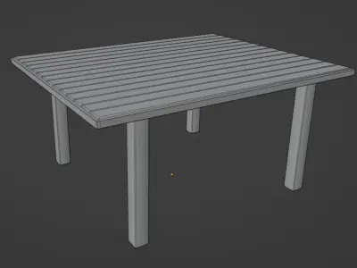 Outdoor Table Low-poly 3D model 16