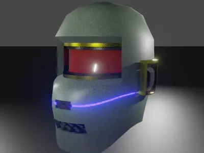 Sci-fi helmet Low-poly 3D model 10