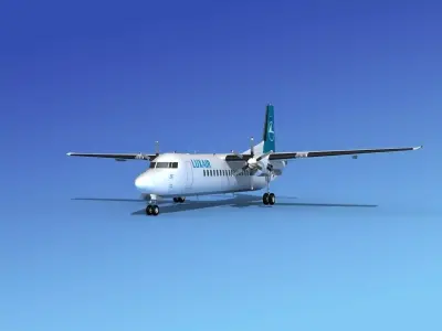 Fokker 50 Luxair 3D model