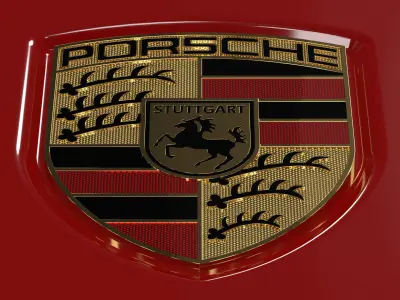 Porsche Hood Badge Free 3D model