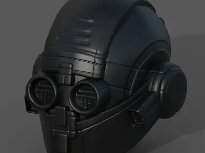 Helmet scifi fantasy futuristic military  Low-poly 3D model