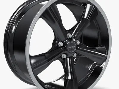 Carroll Shelby Wheel CS11 Wheel Gloss Gunmetal With Polished Low-poly 3D model