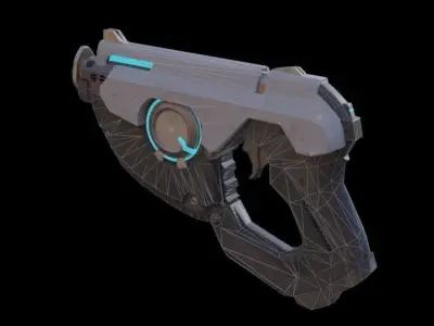 SCI-FI Blaster handgun Low-poly 3D model