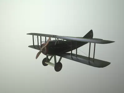 WWI fighter SPAD XIII Low-poly 3D model