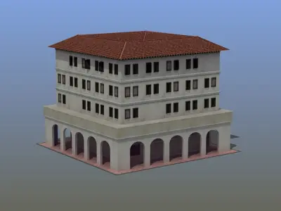 Roman Apartment Building Low-poly 3D model