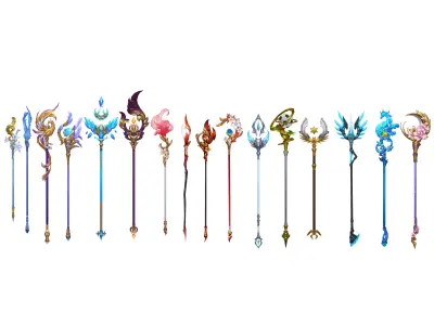 Long handled artifact Low-poly 3D model