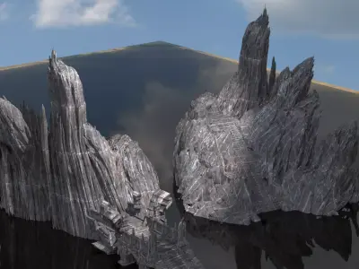 Medusa Cliff gate kitbash rocks 3D model