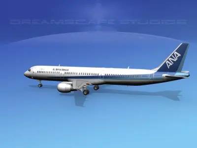 Airbus A321 Air Nippon Airways 3D model