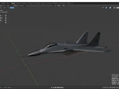 Mig 29 Fighter Jet Low Poly Low-poly 3D model