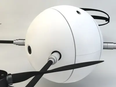 Drone with wheels Low-poly 3D model