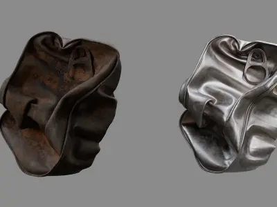 Crushed Fish Can 05 3D model