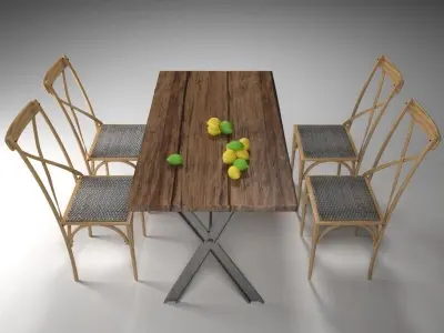 Furniture vintage 2 Free low-poly 3D model