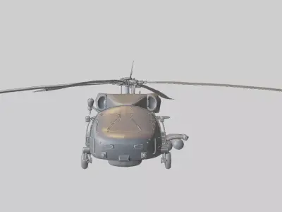 Black Hawk Military Helicopter Low-poly 3D model