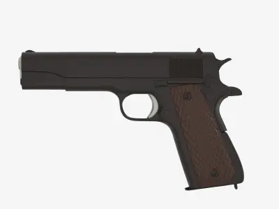 M1911 pistol 3D low poly model Free low-poly 3D model