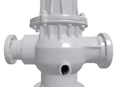 Industrial Flow Control Valve Low-poly 3D model