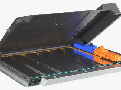 Electric Car Battery Open 3D model
